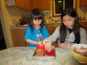 They made chocolate brownies with Grandmum.